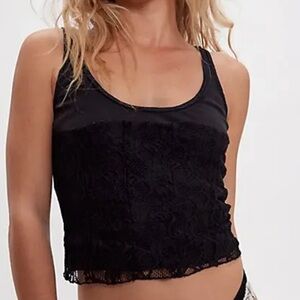 FREE PEOPLE Cosette Corset Tank - Black